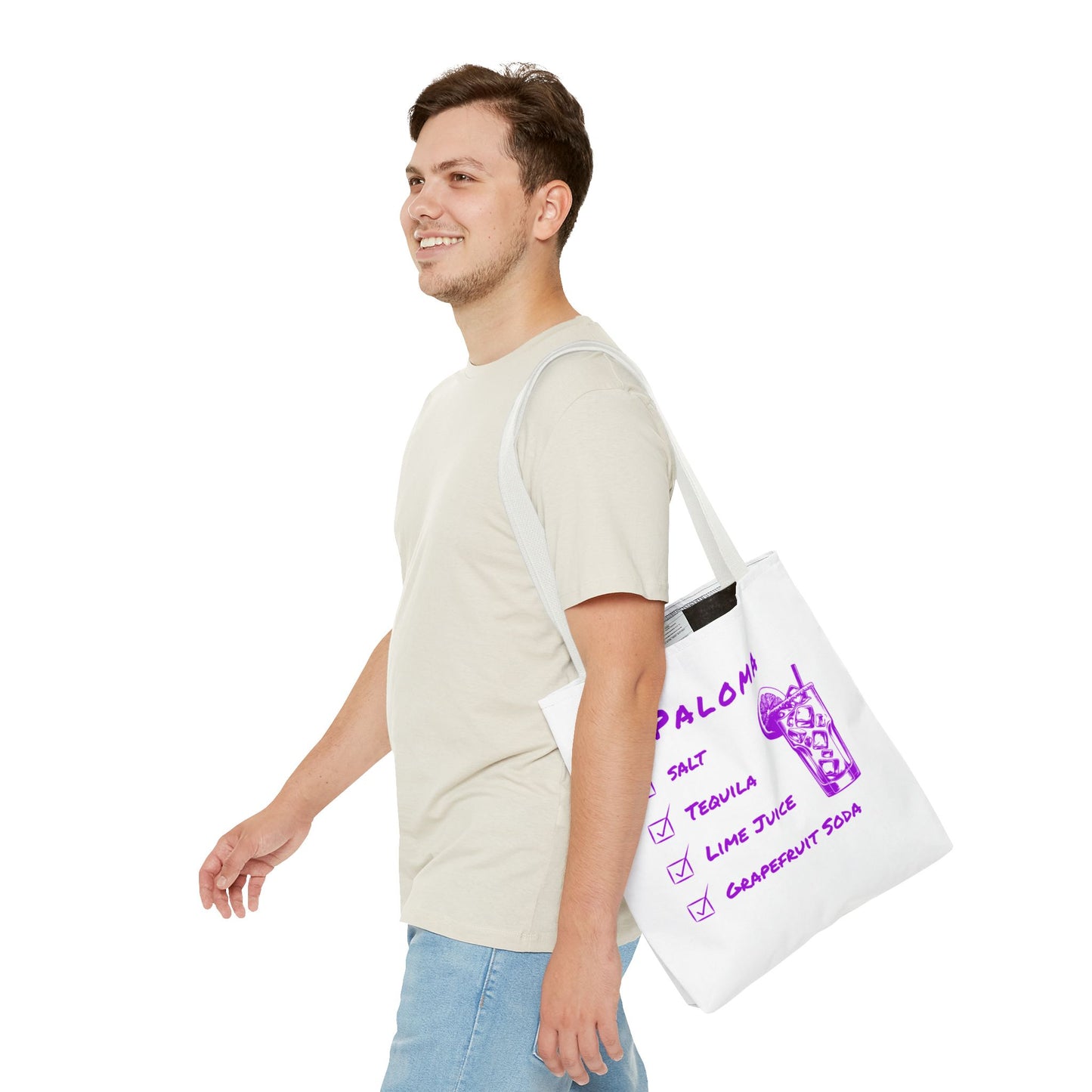 Paloma Tote Bag in Purple Graphic