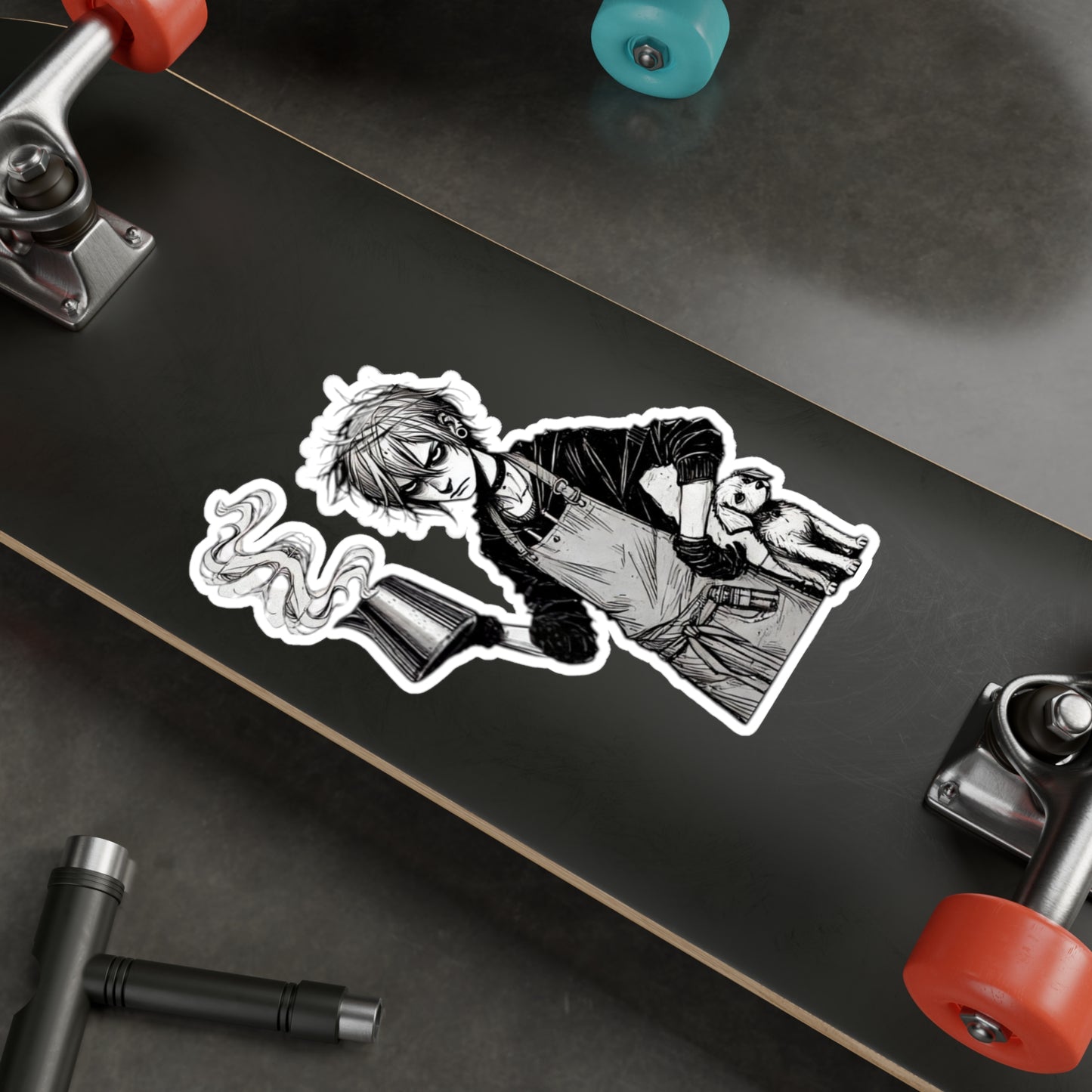 Kiss-Cut Vinyl Decals Sticker Clopen Riley Barista Non-binary Service Industry Server Waiter Coffee Puppy Emo Steam Caffeine Necessity Gift