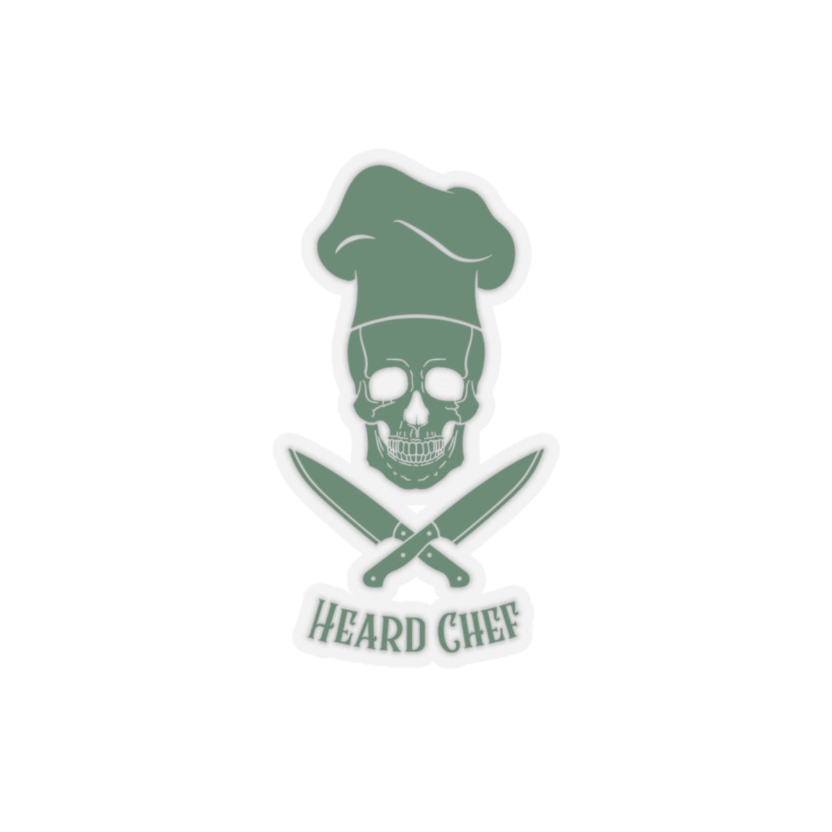 Stickers - Heard Chef Skull Knives Kiss-Cut Sticker