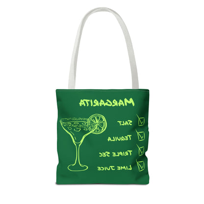 Margarita Tote Bag Black Lime on Dark Green