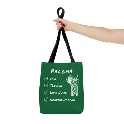 Paloma Tote Bag in White on Green