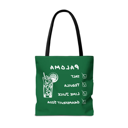 Paloma Tote Bag in White on Green