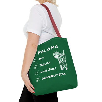 Paloma Tote Bag in White on Green