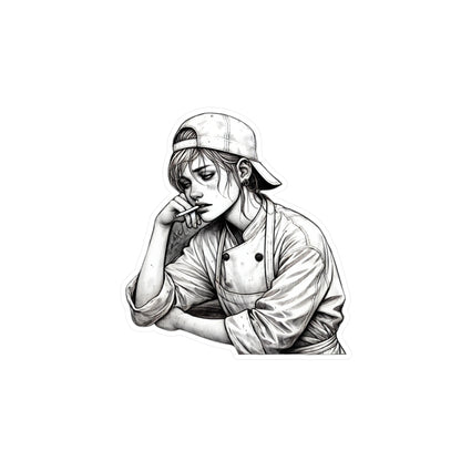 Kiss-Cut Vinyl Decals Kayla, Stickers, Service Industry, Clopen, Tired, Cook and Sous Chef, In The Weeds, Smoke, Sketch art, Busy, AI