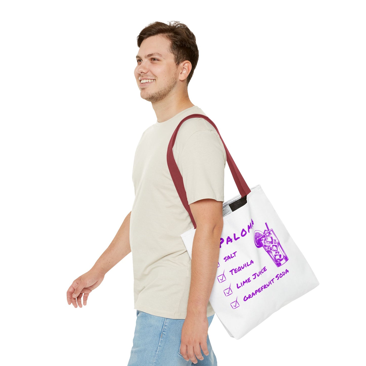 Paloma Tote Bag in Purple Graphic