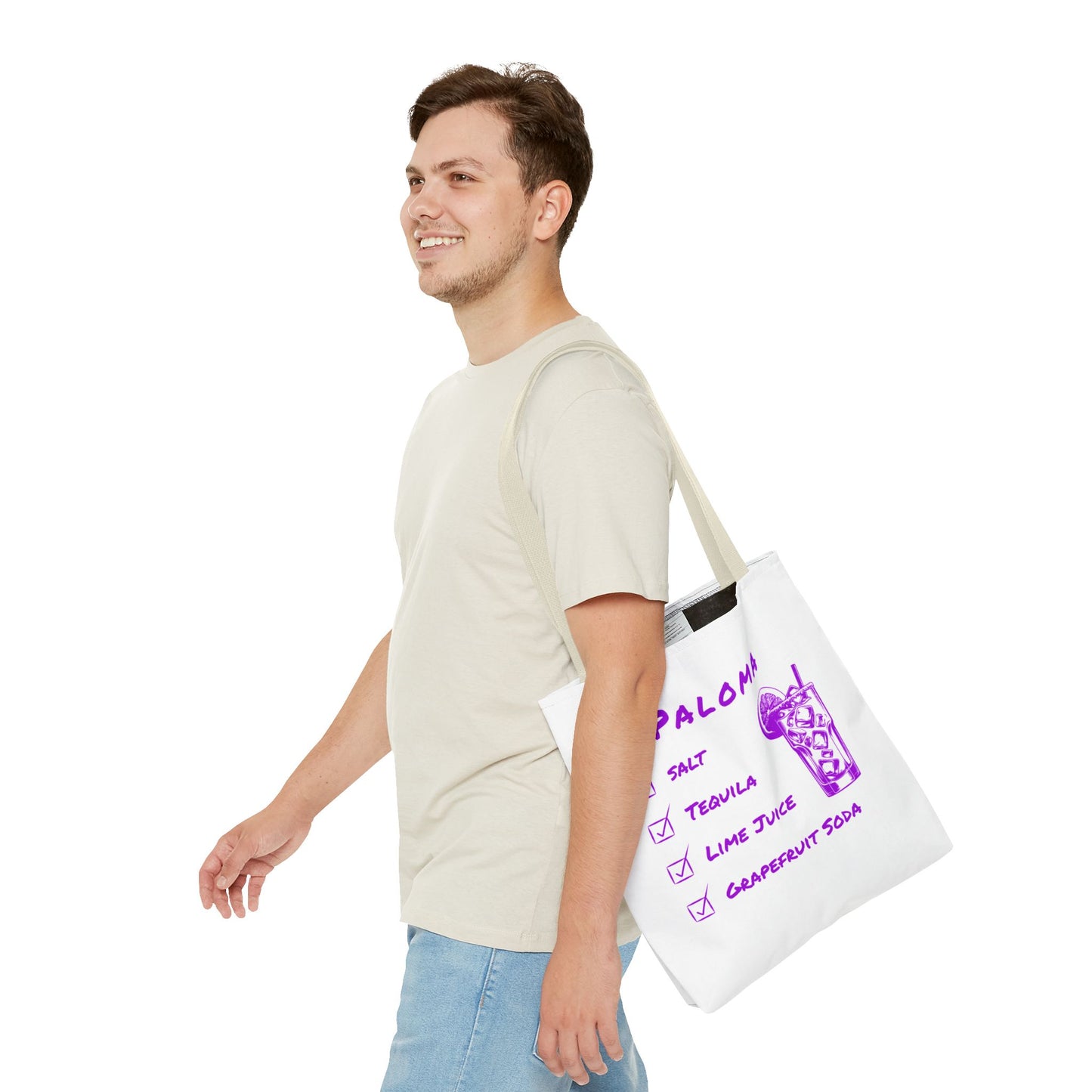 Paloma Tote Bag in Purple Graphic