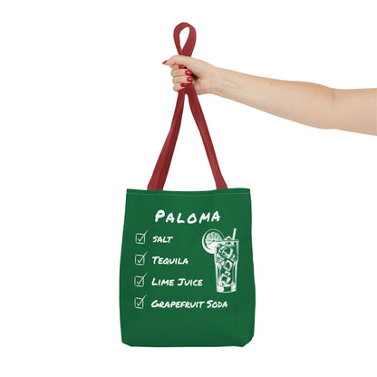 Paloma Tote Bag in White on Green