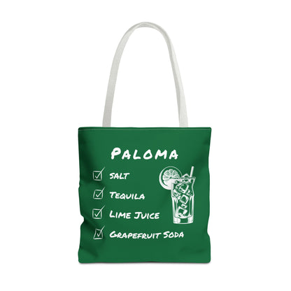 Paloma Tote Bag in White on Green