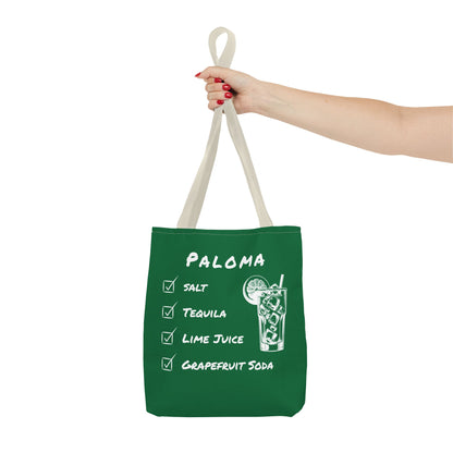 Paloma Tote Bag in White on Green