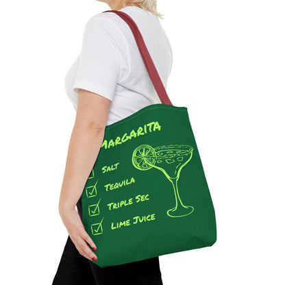 Margarita Tote Bag Black Lime on Dark Green