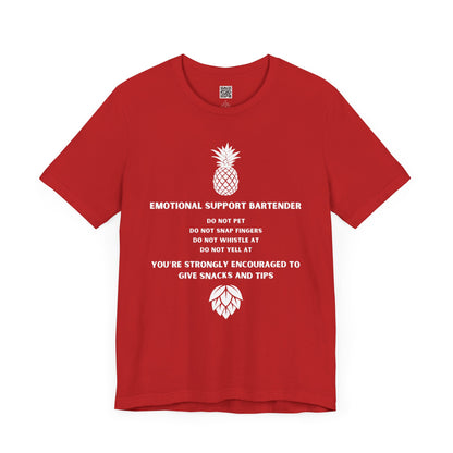 Emotional Support Bartender Shirt - White Text