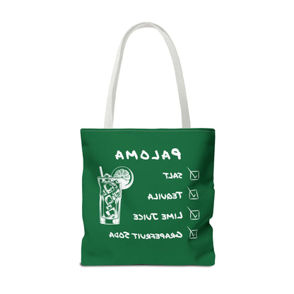 Paloma Tote Bag in White on Green