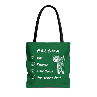Paloma Tote Bag in White on Green