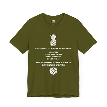 Emotional Support Bartender Shirt - White Text