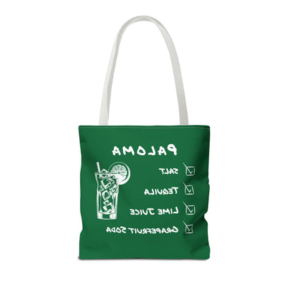 Paloma Tote Bag in White on Green