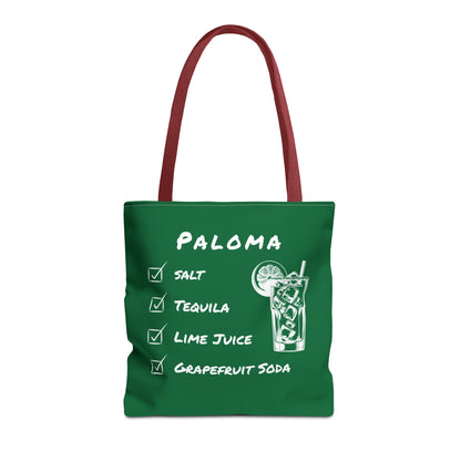 Paloma Tote Bag in White on Green