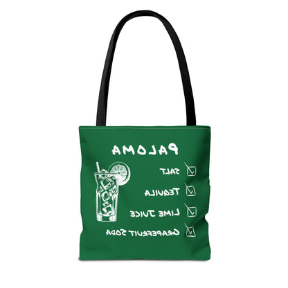 Paloma Tote Bag in White on Green
