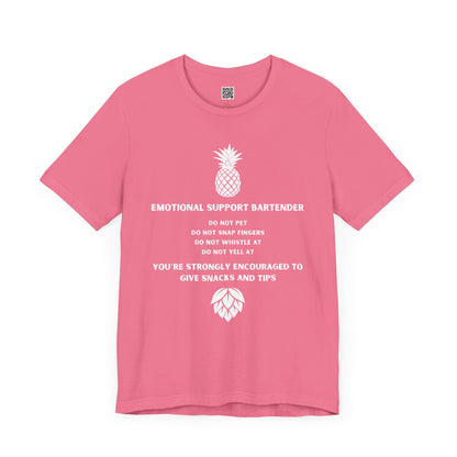Emotional Support Bartender Shirt - White Text