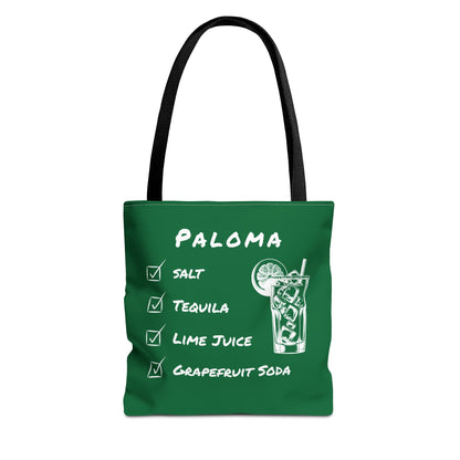 Paloma Tote Bag in White on Green