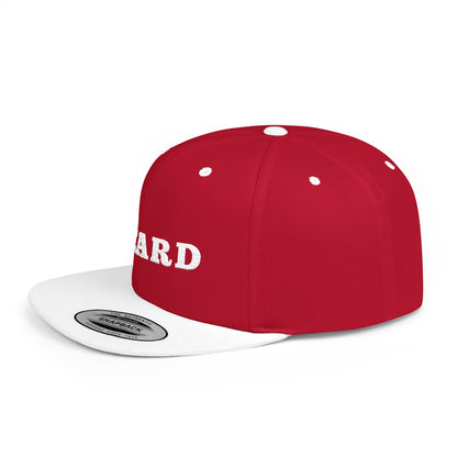 Heard Flat Bill Snapback White Text
