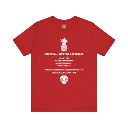 Emotional Support Bartender Shirt - White Text
