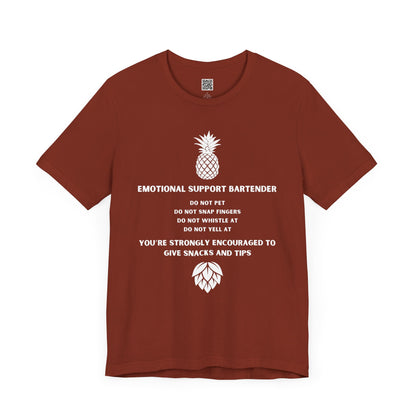 Emotional Support Bartender Shirt - White Text