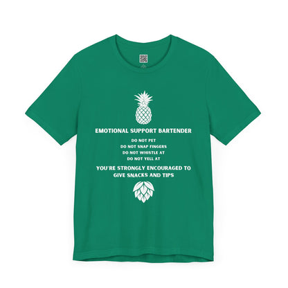 Emotional Support Bartender Shirt - White Text