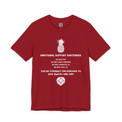 Emotional Support Bartender Shirt - White Text