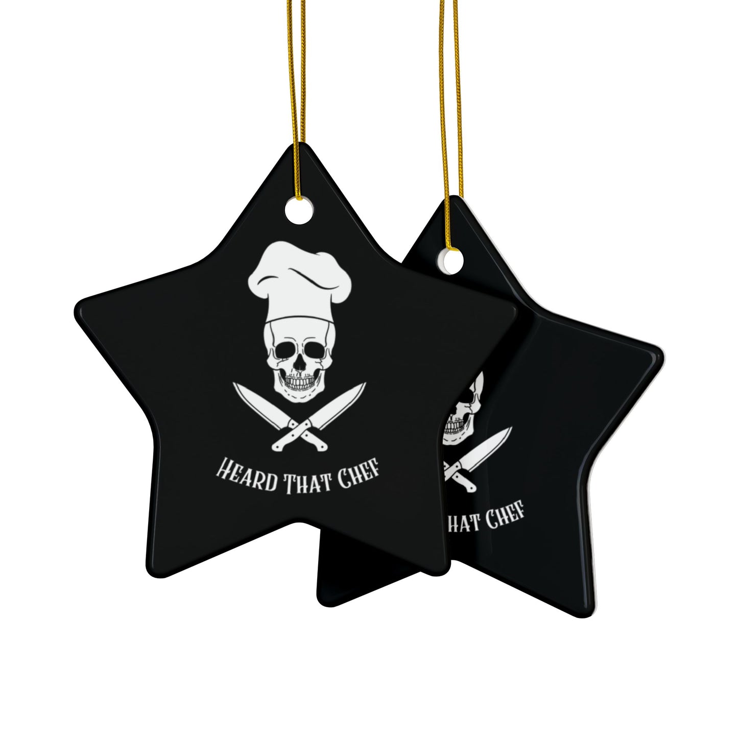Heard That Chef Skull Ceramic Ornament