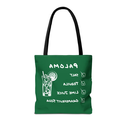 Paloma Tote Bag in White on Green