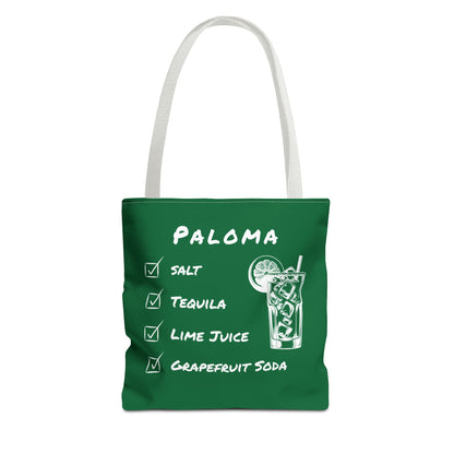 Paloma Tote Bag in White on Green