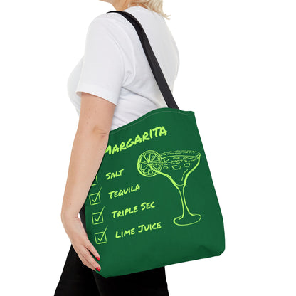 Margarita Tote Bag Black Lime on Dark Green