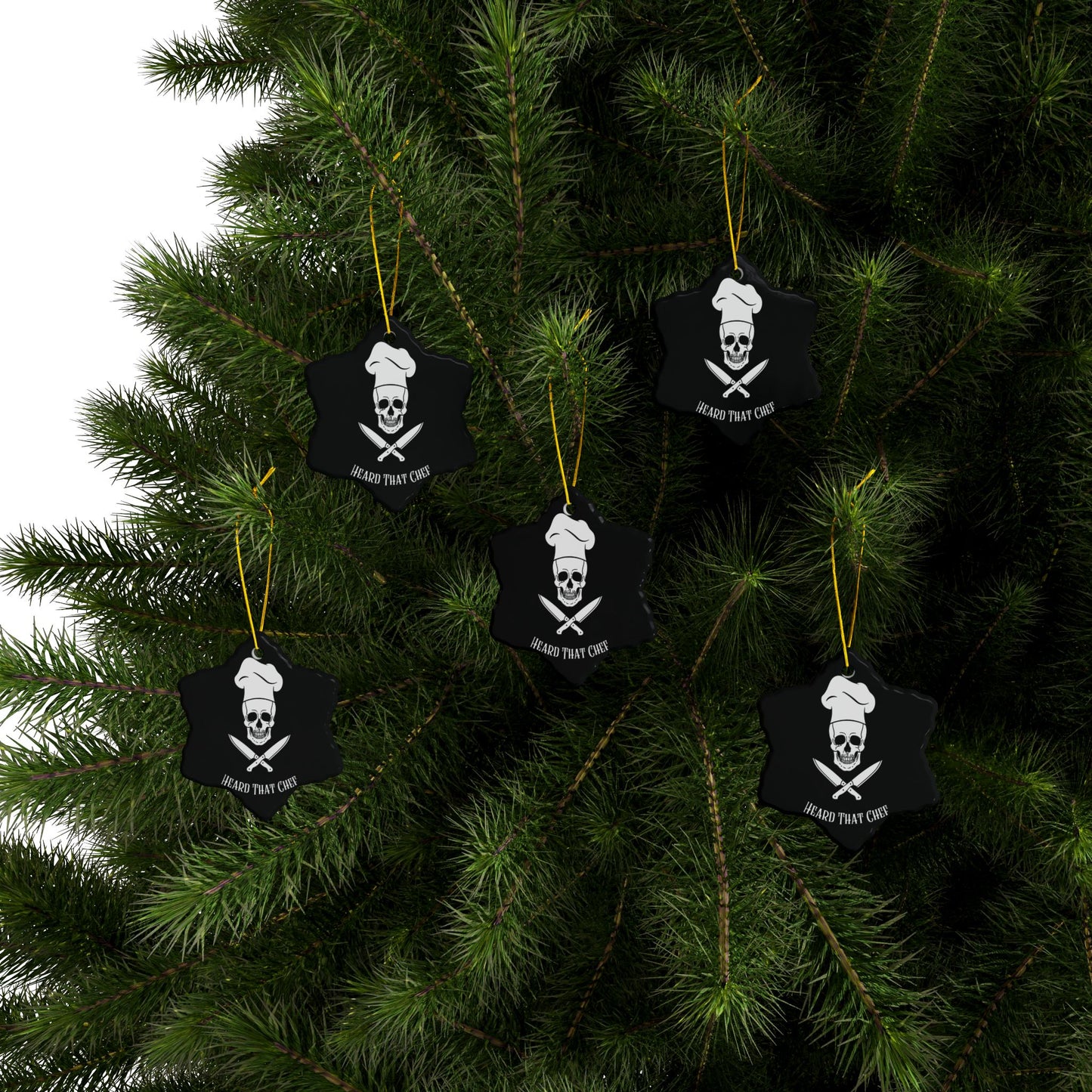 Heard That Chef Skull Ceramic Ornament