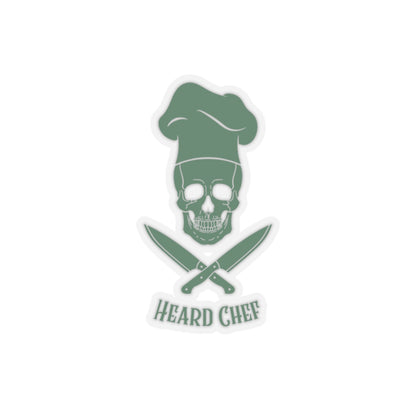 Stickers - Heard Chef Skull Knives Kiss-Cut Sticker