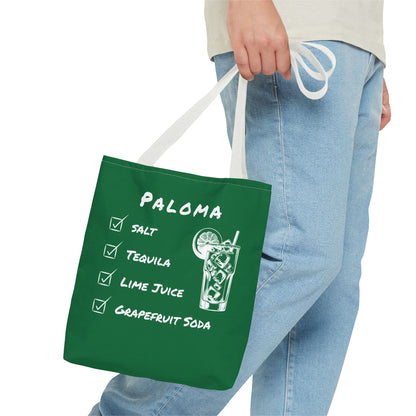 Paloma Tote Bag in White on Green