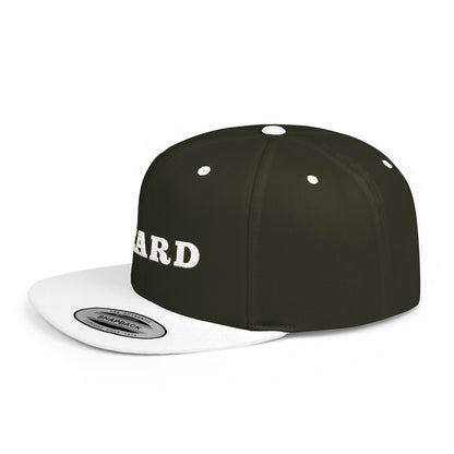 Heard Flat Bill Snapback White Text