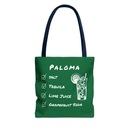 Paloma Tote Bag in White on Green