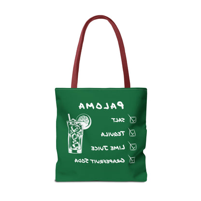 Paloma Tote Bag in White on Green