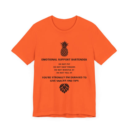 Emotional Support Bartender  Shirt - Black Text