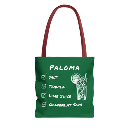 Paloma Tote Bag in White on Green
