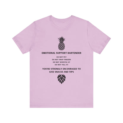 Emotional Support Bartender  Shirt - Black Text