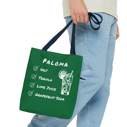 Paloma Tote Bag in White on Green