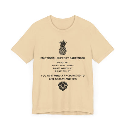 Emotional Support Bartender  Shirt - Black Text