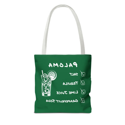 Paloma Tote Bag in White on Green