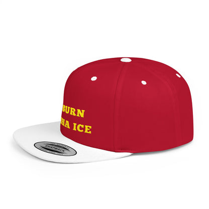 Burn Tha Ice Logo - Flat Bill Snapback Cap
