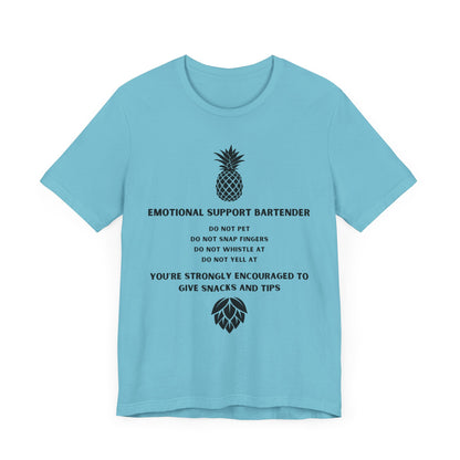 Emotional Support Bartender  Shirt - Black Text