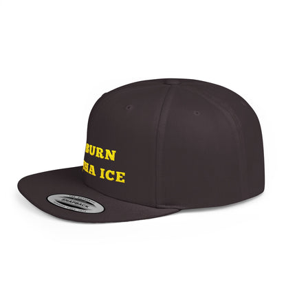 Burn Tha Ice Logo - Flat Bill Snapback Cap