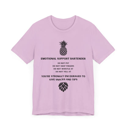 Emotional Support Bartender  Shirt - Black Text
