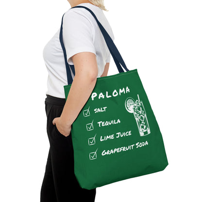 Paloma Tote Bag in White on Green