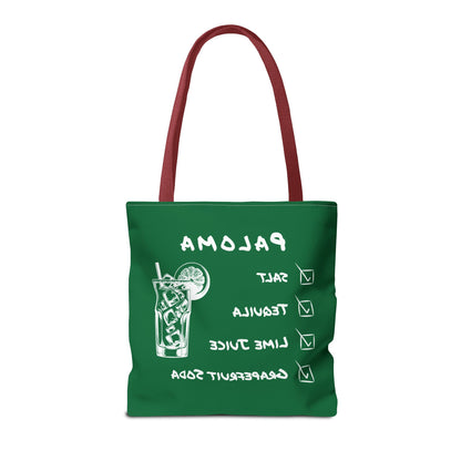 Paloma Tote Bag in White on Green